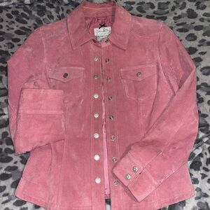 Live a Little Pink Blazer with Corduroy Fabric and Relaxed Fit